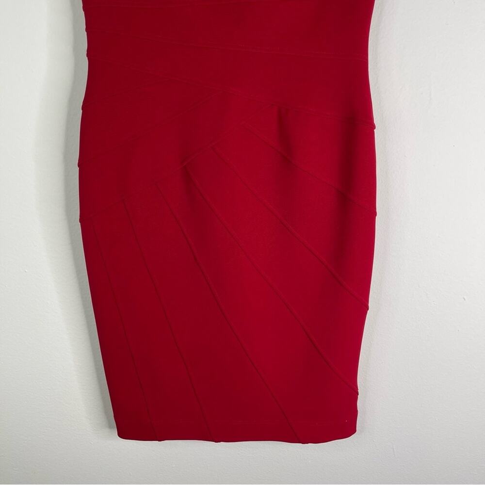Adrianna Papell red stretchy bandage sheath evening wedding midi dress 8 - Picture 3 of 6